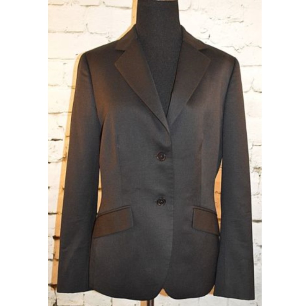 Brooks Brothers Black Button Front Wool Blazer 8